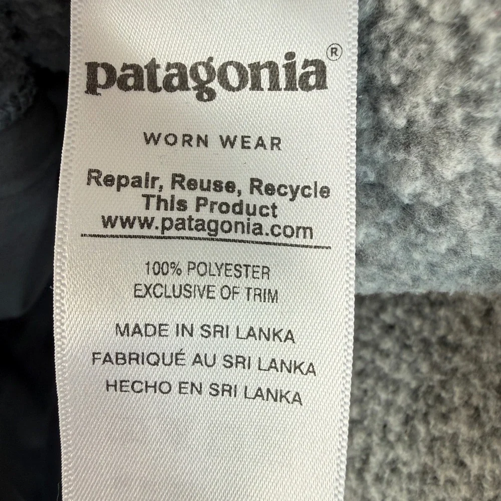 Patagonia Better Sweater Vest Mens Medium Gray Full Zip Fleece 25886 Nickel